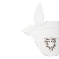 Equestro oornetje in technische stof met glinsterend logo Wit