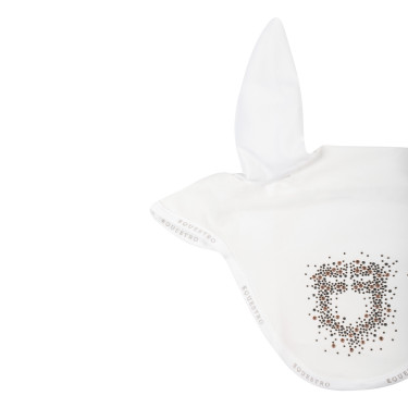 Equestro oornetje in technische stof met glinsterend logo Wit