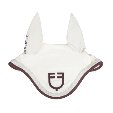 Bonnet Equestro à cordon tressé Blanc antique / marron