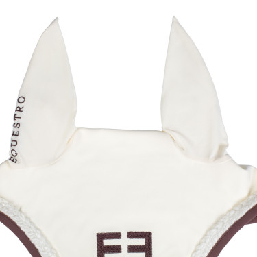 Bonnet Equestro à cordon tressé Blanc antique / marron