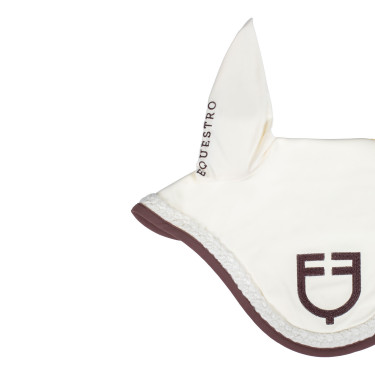 Bonnet Equestro à cordon tressé Blanc antique / marron