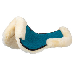 Amortisseur Equestro en tissu technique avec peau de mouton Pétrole / naturel Bleu
