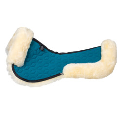 Amortisseur Equestro en tissu technique avec peau de mouton Pétrole / naturel Bleu