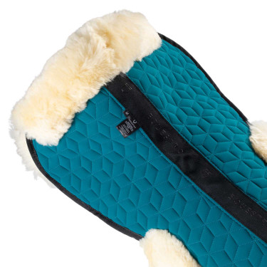 Amortisseur Equestro en tissu technique avec peau de mouton Pétrole / naturel Bleu