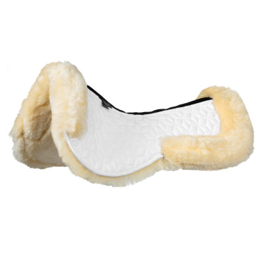 Amortisseur Equestro en tissu technique avec peau de mouton Blanc / naturel