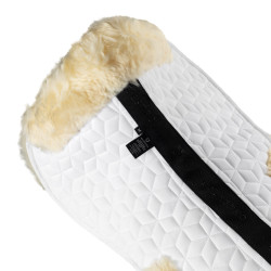 Amortisseur Equestro en tissu technique avec peau de mouton Blanc / naturel