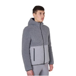 Veste imperméable homme avec inserts en tissu Teddy Equestro Gris givré