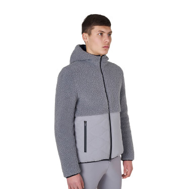 Veste imperméable homme avec inserts en tissu Teddy Equestro Gris givré