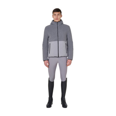 Veste imperméable homme avec inserts en tissu Teddy Equestro Gris givré