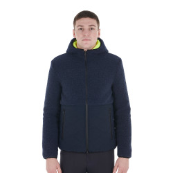 Veste imperméable homme avec inserts en tissu Teddy Equestro Marine blazer Bleu marine