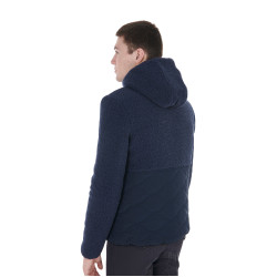 Veste imperméable homme avec inserts en tissu Teddy Equestro Marine blazer Bleu marine