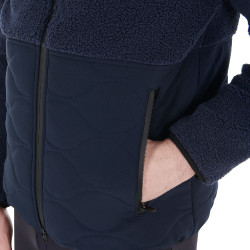 Veste imperméable homme avec inserts en tissu Teddy Equestro Marine blazer Bleu marine