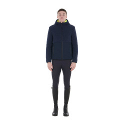 Veste imperméable homme avec inserts en tissu Teddy Equestro Marine blazer Bleu marine