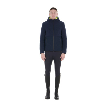 Waterdichte herenjas met inzetstukken van Teddy Equestro-stof Marineblazer Marineblauw