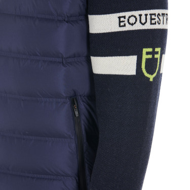 Veste Equestro homme en nylon et tricot avec zip Marine blazer Bleu marine Veste Equestro homme en nylon et tricot avec zip Marine blazer Bleu marine