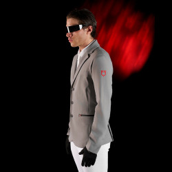 Veste de concours homme Equestro Ridertechnology avec coutures thermosoudées Oiseau moqueur Gris
