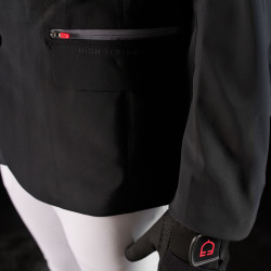 Wedstrijdjas heren Equestro Ridertechnology met thermisch gelaste naden Zwart