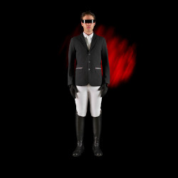 Wedstrijdjas heren Equestro Ridertechnology met thermisch gelaste naden Zwart
