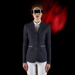 Wedstrijdjas dames Equestro Ridertechnology met thermisch gelaste naden Marine Marineblauw