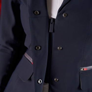Wedstrijdjas dames Equestro Ridertechnology met thermisch gelaste naden Marine Marineblauw