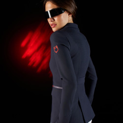 Wedstrijdjas dames Equestro Ridertechnology met thermisch gelaste naden Marine Marineblauw