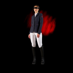 Wedstrijdjas dames Equestro Ridertechnology met thermisch gelaste naden Marine Marineblauw