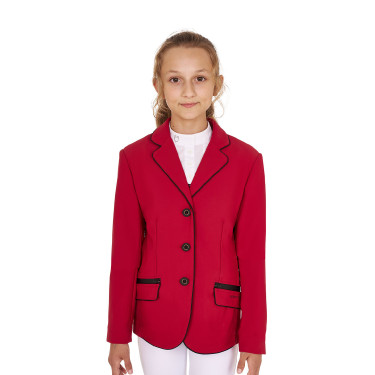 Veste de concours Equestro fille en tissu technique Scooter Beige Veste de concours Equestro fille en tissu technique Scooter Beige