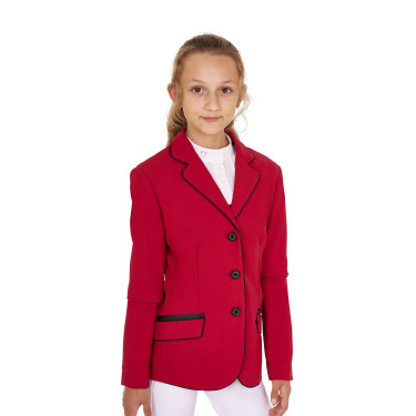 Veste de concours Equestro fille en tissu technique Scooter Beige Veste de concours Equestro fille en tissu technique Scooter Beige