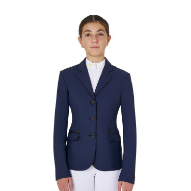 Veste de concours Equestro fille en tissu technique Marine blazer Bleu marine Veste de concours Equestro fille en tissu technique Marine blazer Bleu marine