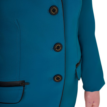 Veste de concours Equestro fille en tissu technique Bleu coral