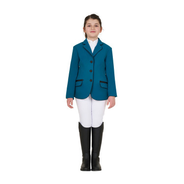 Wedstrijdjasje Equestro meisje van technische stof Blauw koraal