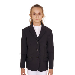 Veste de concours Equestro fille en tissu technique Noir
