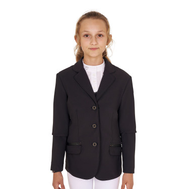 Veste de concours Equestro fille en tissu technique Noir