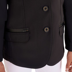Veste de concours Equestro fille en tissu technique Noir