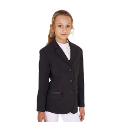 Veste de concours Equestro fille en tissu technique Noir