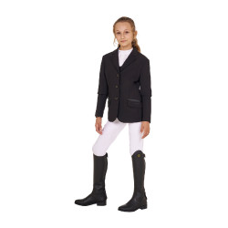 Veste de concours Equestro fille en tissu technique Noir