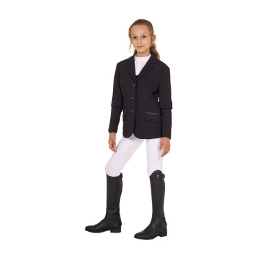Veste de concours Equestro fille en tissu technique Noir