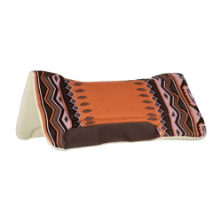 Tapis de selle western inserts en cuir et rembourrage en laine synthétique Pool's Orange / marron Tapis de selle western inserts en cuir et rembourrage en laine synthétique Pool's Orange / marron