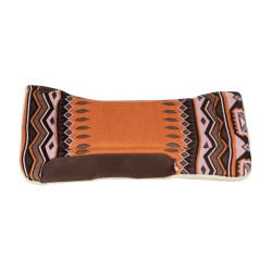 Tapis de selle western inserts en cuir et rembourrage en laine synthétique Pool's Orange / marron Tapis de selle western inserts en cuir et rembourrage en laine synthétique Pool's Orange / marron