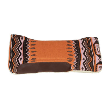 Tapis de selle western inserts en cuir et rembourrage en laine synthétique Pool's Orange / marron Tapis de selle western inserts en cuir et rembourrage en laine synthétique Pool's Orange / marron