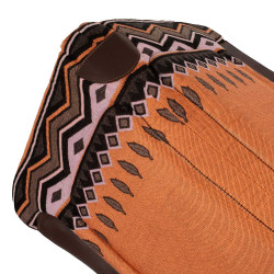 Tapis de selle western inserts en cuir et rembourrage en laine synthétique Pool's Orange / marron Tapis de selle western inserts en cuir et rembourrage en laine synthétique Pool's Orange / marron
