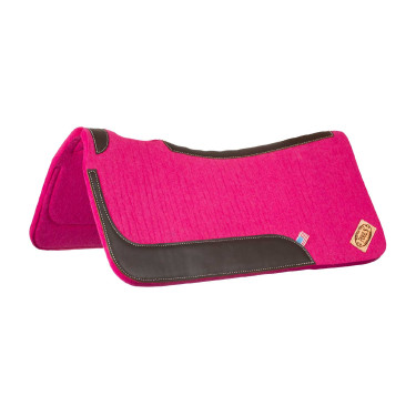 Tapis de selle western en feutre avec inserts en cuir 32"x32" Pool's Fuchsia Rose Tapis de selle western en feutre avec inserts en cuir 32"x32" Pool's Fuchsia Rose