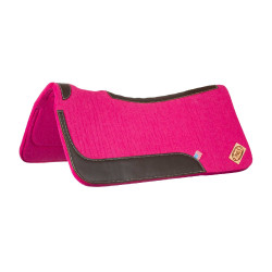 Western zadeldek van vilt met lederen inzetstukken 32"x32" Pool's Fuchsia Roze