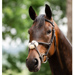 Bridon Grackle en forme de 8 Horseware muserolle croisée Marron