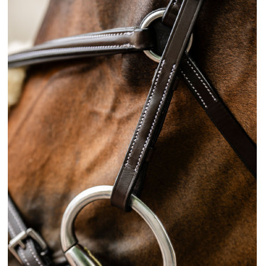 Bridon Grackle en forme de 8 Horseware muserolle croisée Marron