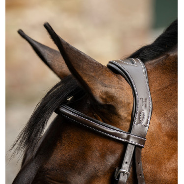 Bridon Grackle en forme de 8 Horseware muserolle croisée Marron