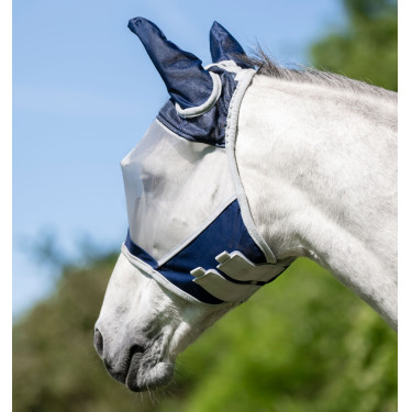 Masque anti-mouches Horseware Shield Marine / argent Bleu