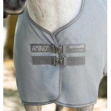 Chemise filet séchante AirNet Amigo Bleu chiné / gris titanium / argent