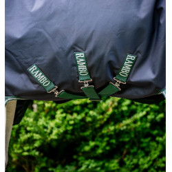 Couverture d'extérieur Rambo 1680D Wug 200g high neck Marine / vert chasseur / argent Bleu marine