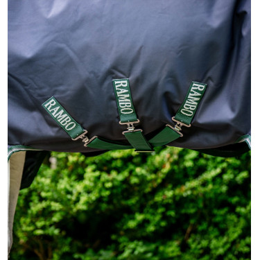 Couverture d'extérieur Rambo 1680D Wug 200g high neck Marine / vert chasseur / argent Bleu marine